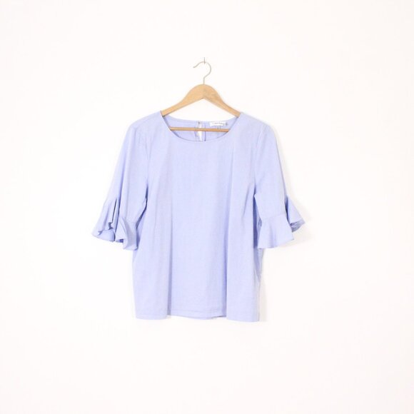 *Calvin Klein Bell Blue Sleeve Top - Picture 3 of 6